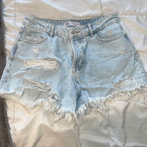 Zara high rise jean shorts